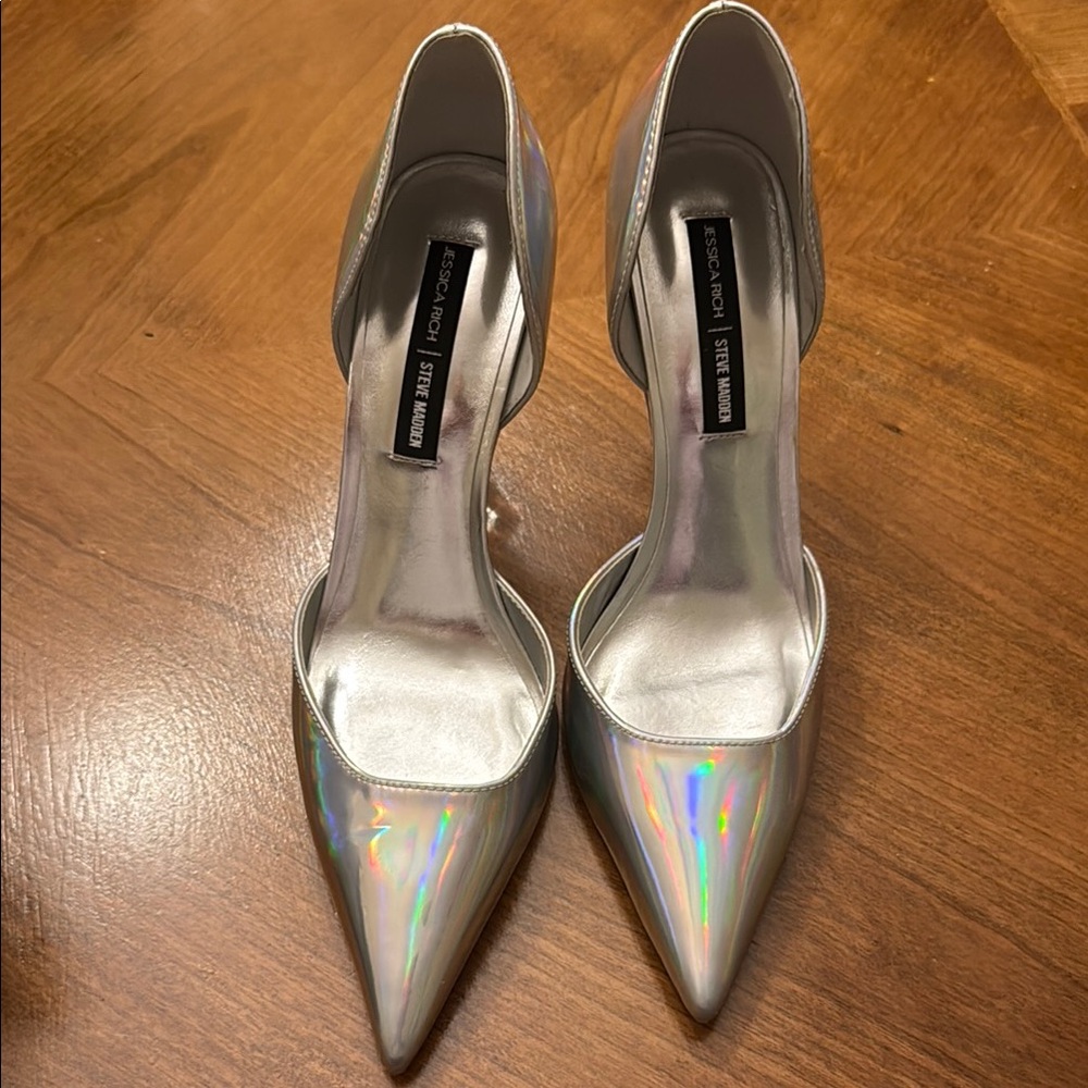 Steve Madden Silver Metallic Heels only wore a few times.